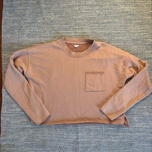 Aerie Tan Long Sleeve Crewneck Sweatshirt Small